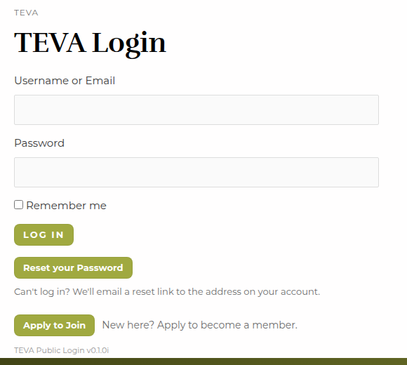 The reset your password button sits right under log in